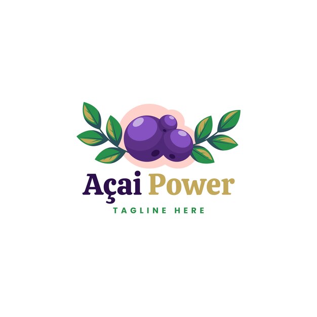 Plantilla de logotipo de acaiteria dibujada a mano