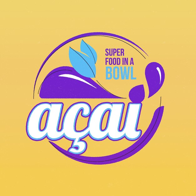 Plantilla de logotipo de acaiteria dibujada a mano