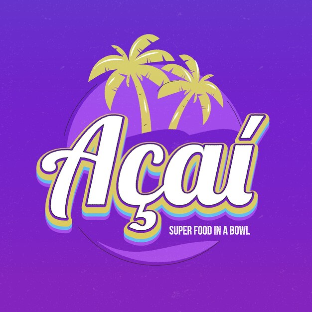Plantilla de logotipo de acaiteria dibujada a mano