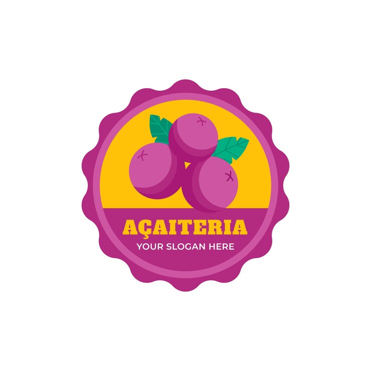 Vector gratuito plantilla de logotipo de acaiteria dibujada a mano