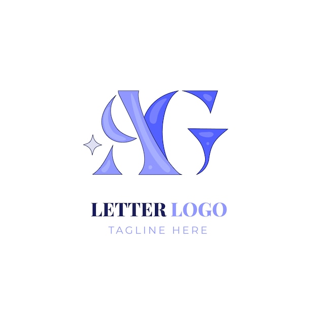 Vector gratuito plantilla del logotipo de ag dibujada a mano