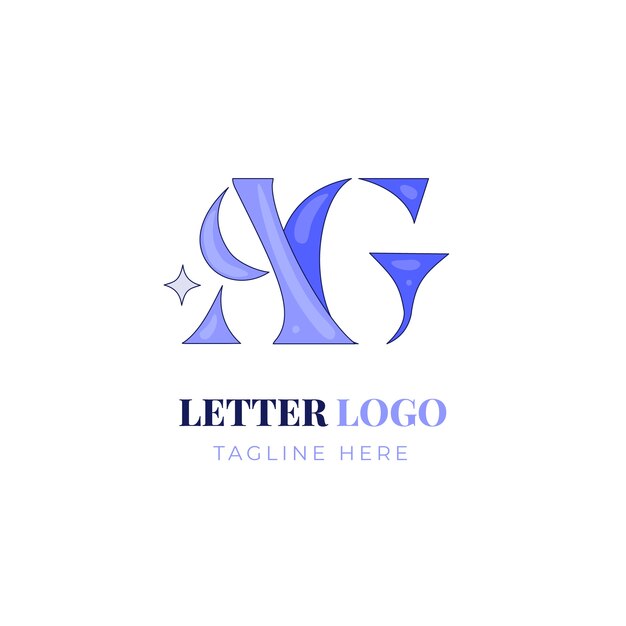 plantilla del logotipo de ag dibujada a mano