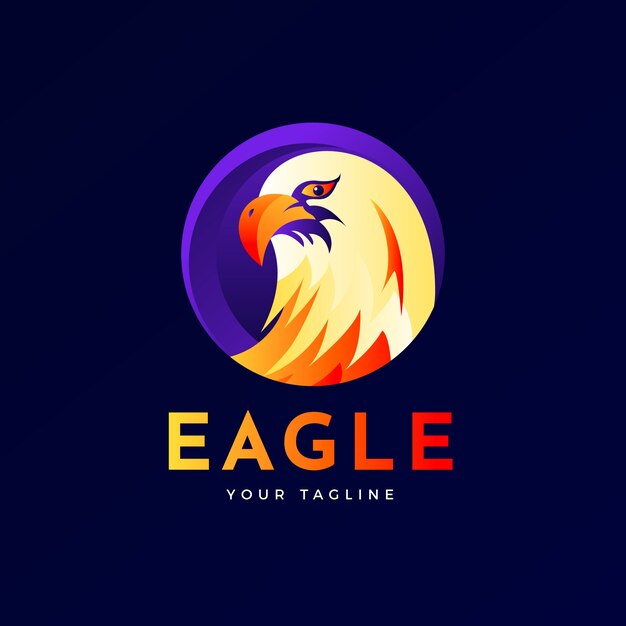 Plantilla de logotipo de águila degradado