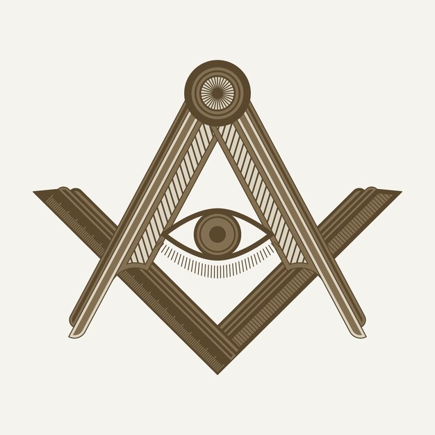 Plantilla de logotipo de albañil de diseño plano dibujado a mano