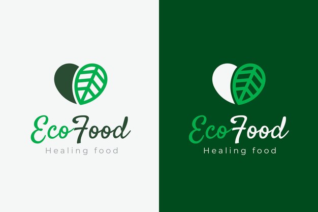 plantilla de logotipo de alimentos saludables dibujada a mano