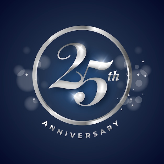 Plantilla de logotipo de aniversario de plata degradado