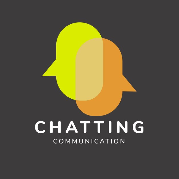 Plantilla de logotipo de aplicación de chat, vector de diseño de marca empresarial, texto de comunicación de chat