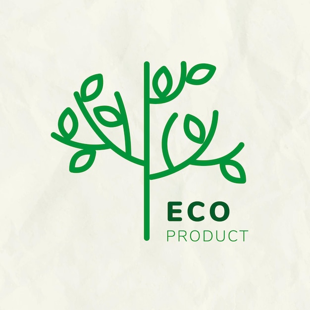 Vector gratuito plantilla de logotipo de árbol de línea para branding con texto