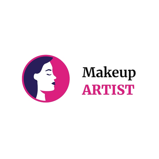 La plantilla del logotipo del artista de maquillaje independiente de duotone