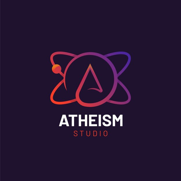 Plantilla de logotipo de ateísmo degradado