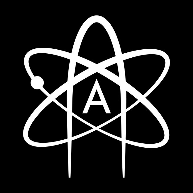 Plantilla de logotipo de ateísmo de diseño plano dibujado a mano