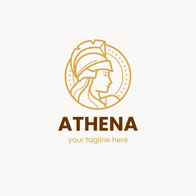 Plantilla de logotipo de atena de diseño plano
