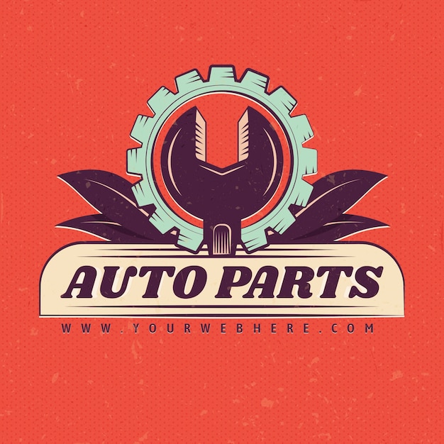 Plantilla de logotipo de autopartes planas