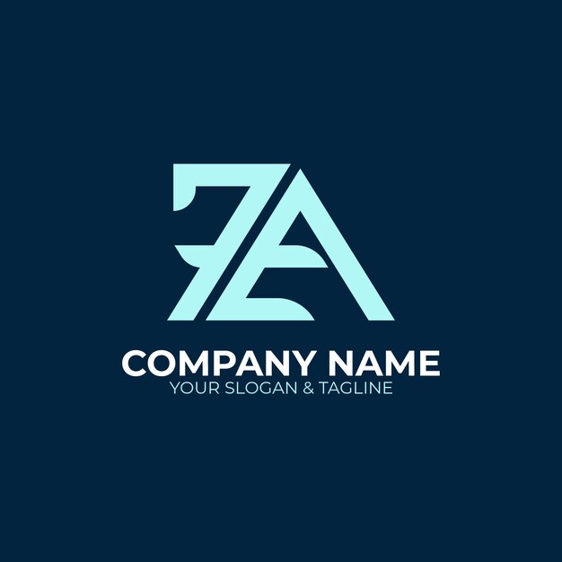 Plantilla de logotipo az o za de diseño plano