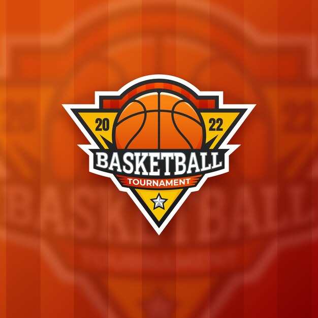 Plantilla de logotipo de baloncesto degradado