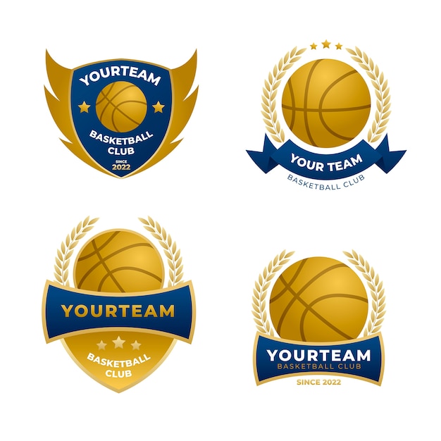 Plantilla de logotipo de baloncesto degradado