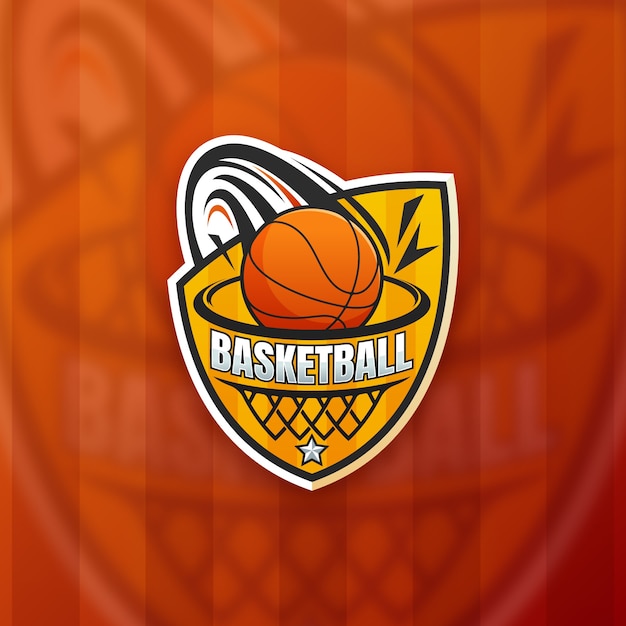 Plantilla de logotipo de baloncesto degradado