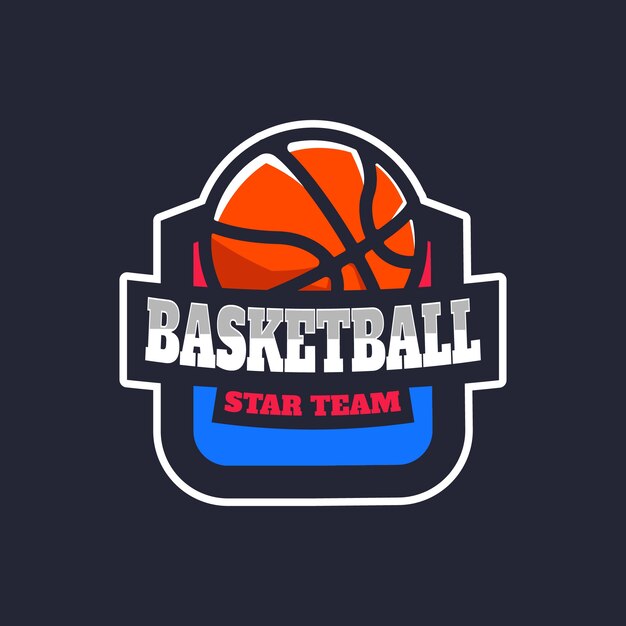 Plantilla de logotipo de baloncesto dibujado a mano