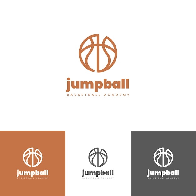 Plantilla de logotipo de baloncesto de diseño plano