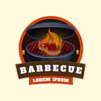 Vector gratuito plantilla de logotipo de barbacoa creativa