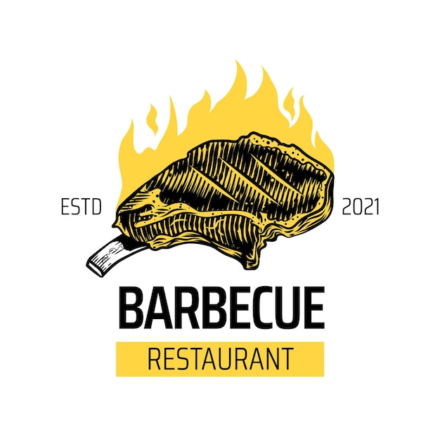 Vector gratuito plantilla de logotipo de barbacoa creativa