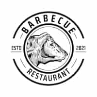 Vector gratuito plantilla de logotipo de barbacoa creativa