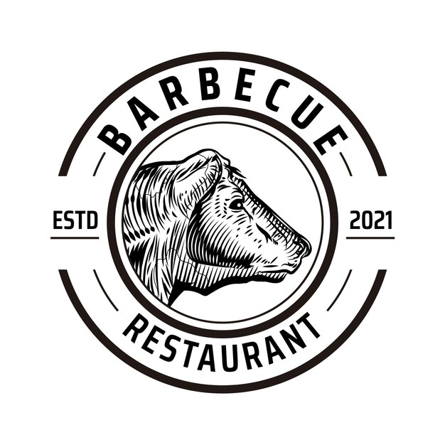 Plantilla de logotipo de barbacoa creativa