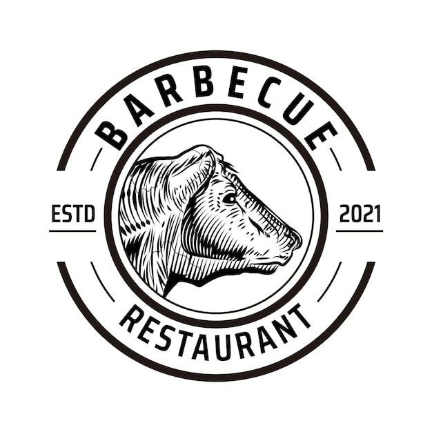 Plantilla de logotipo de barbacoa creativa