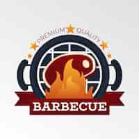 Vector gratuito plantilla de logotipo de barbacoa degradado