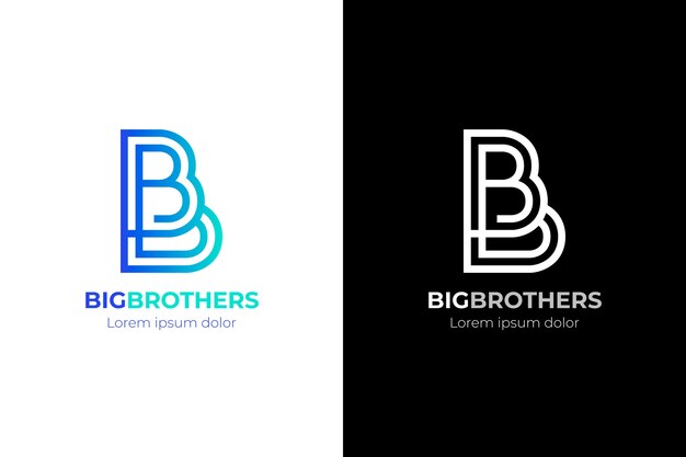 Plantilla de logotipo de bb degradado