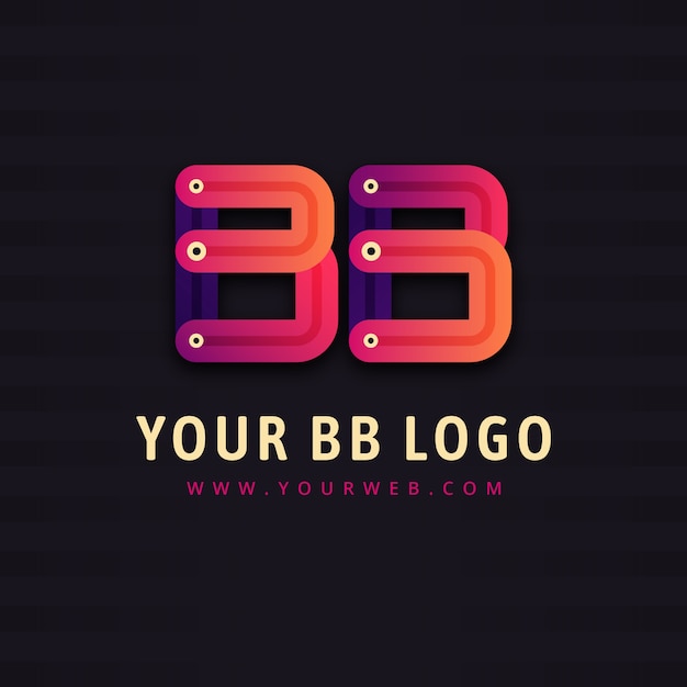 Plantilla de logotipo de bb degradado