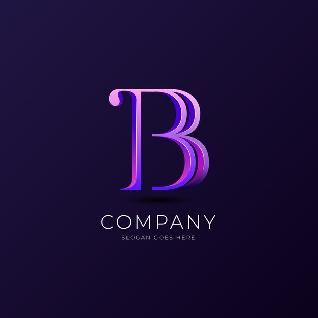 Plantilla de logotipo de bb degradado