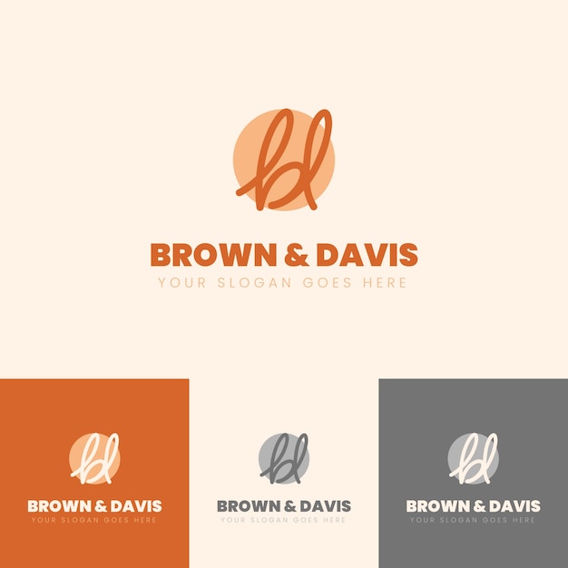 plantilla de logotipo de bd dibujada a mano