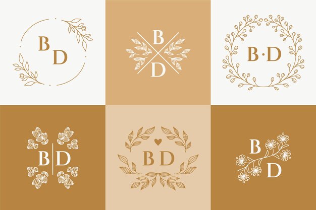 Plantilla de logotipo bd dibujado a mano