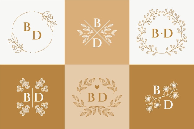 Plantilla de logotipo bd dibujado a mano