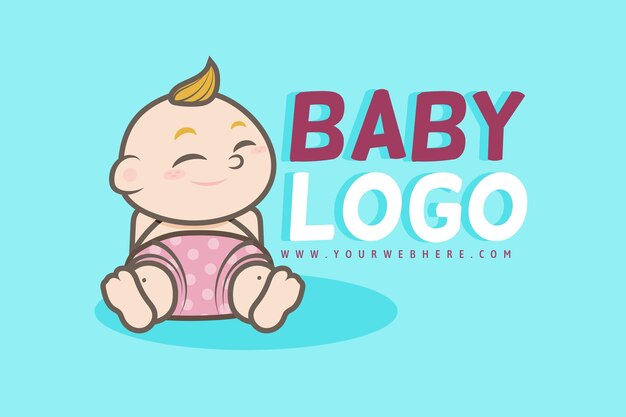 Plantilla de logotipo de bebé detallada