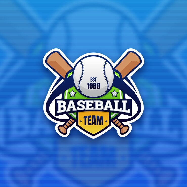Vector gratuito plantilla de logotipo de béisbol degradado