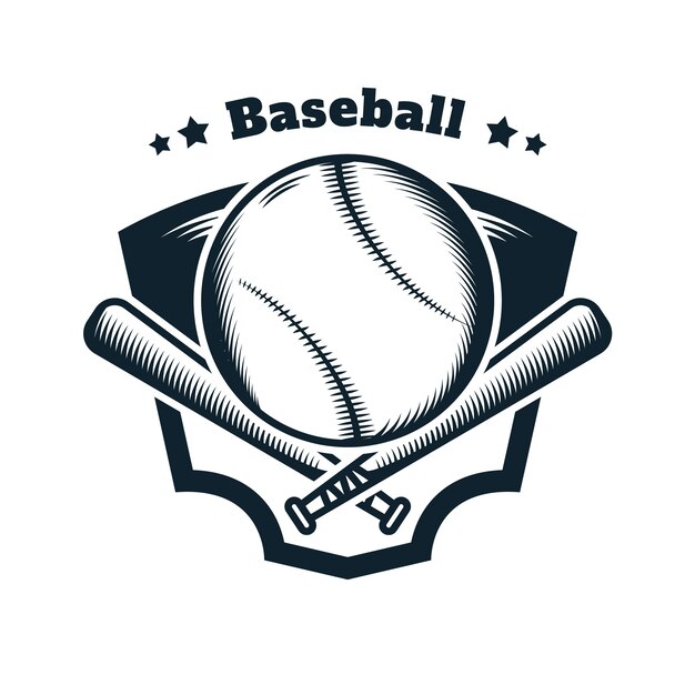 Plantilla de logotipo de béisbol dibujado a mano
