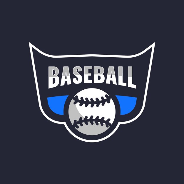 Plantilla de logotipo de béisbol dibujado a mano
