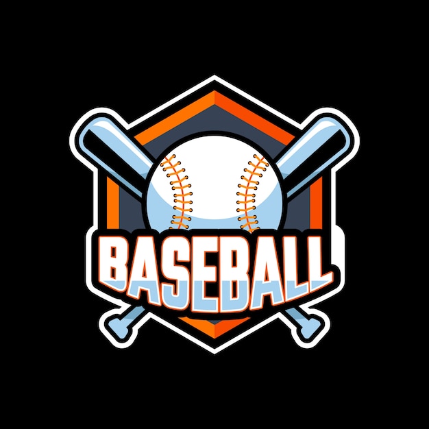 Plantilla de logotipo de béisbol de diseño plano
