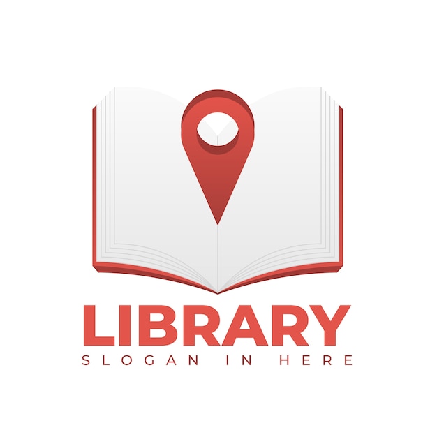 Plantilla de logotipo de biblioteca degradada