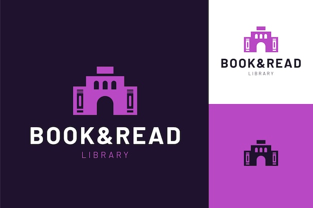 Vector gratuito plantilla de logotipo de biblioteca de diseño plano