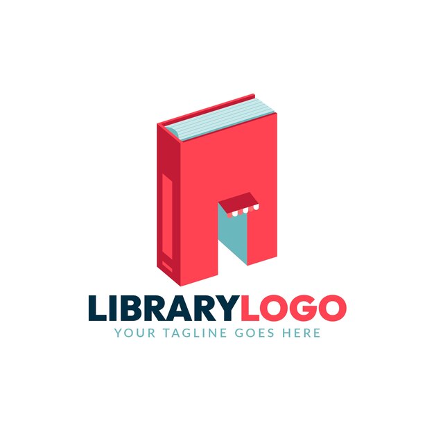 Plantilla de logotipo de biblioteca de diseño plano
