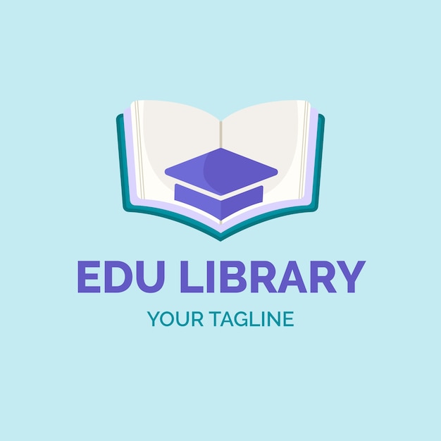 Plantilla de logotipo de biblioteca de diseño plano