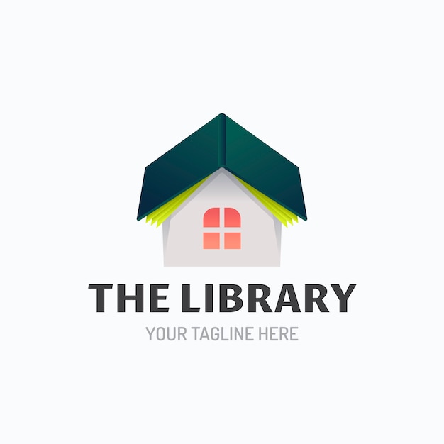 plantilla de logotipo de la biblioteca de gradiente