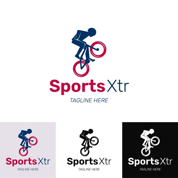 Plantilla de logotipo de bicicleta dibujada a mano