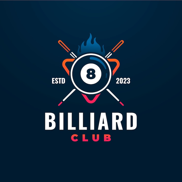 Vector gratuito plantilla de logotipo de billar degradado