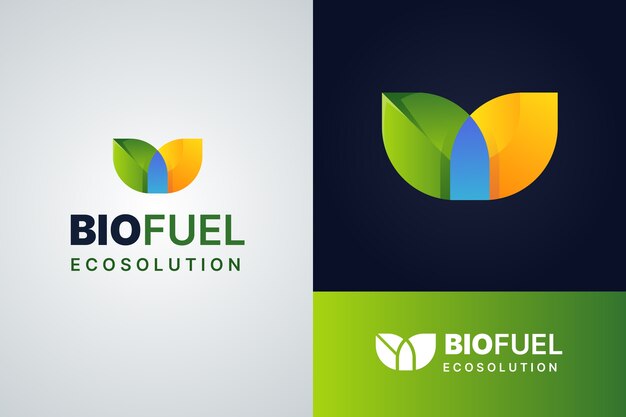 Plantilla de logotipo de biocombustible degradado