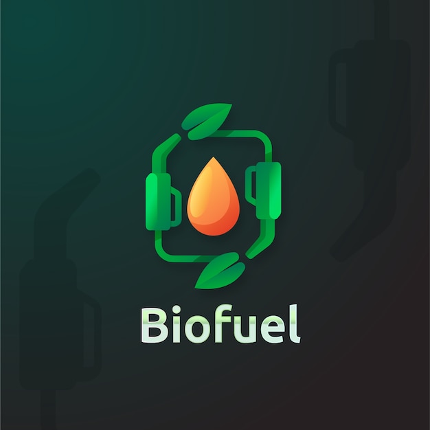 Vector gratuito plantilla de logotipo de biocombustible degradado