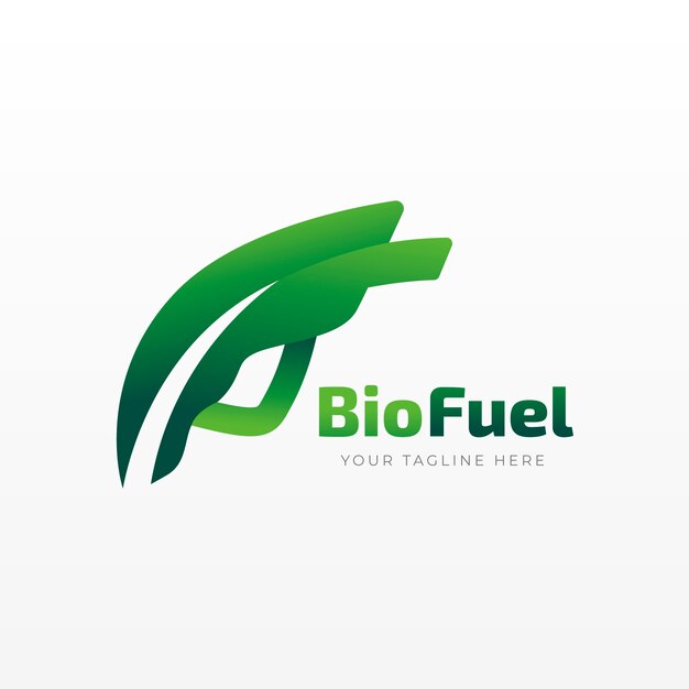 Plantilla de logotipo de biocombustible dibujado a mano